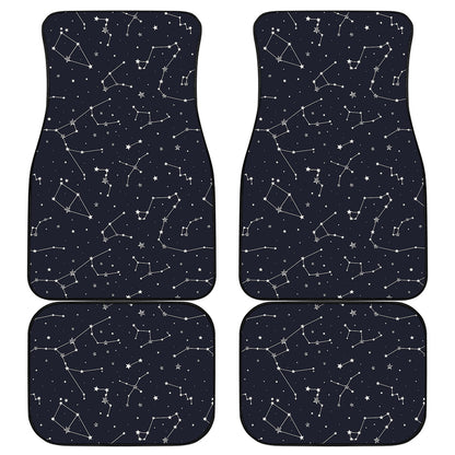 Constellation Stars Pattern Print Front and Back Car Floor Mats