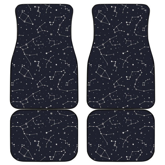 Constellation Stars Pattern Print Front and Back Car Floor Mats