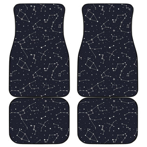 Constellation Stars Pattern Print Front and Back Car Floor Mats