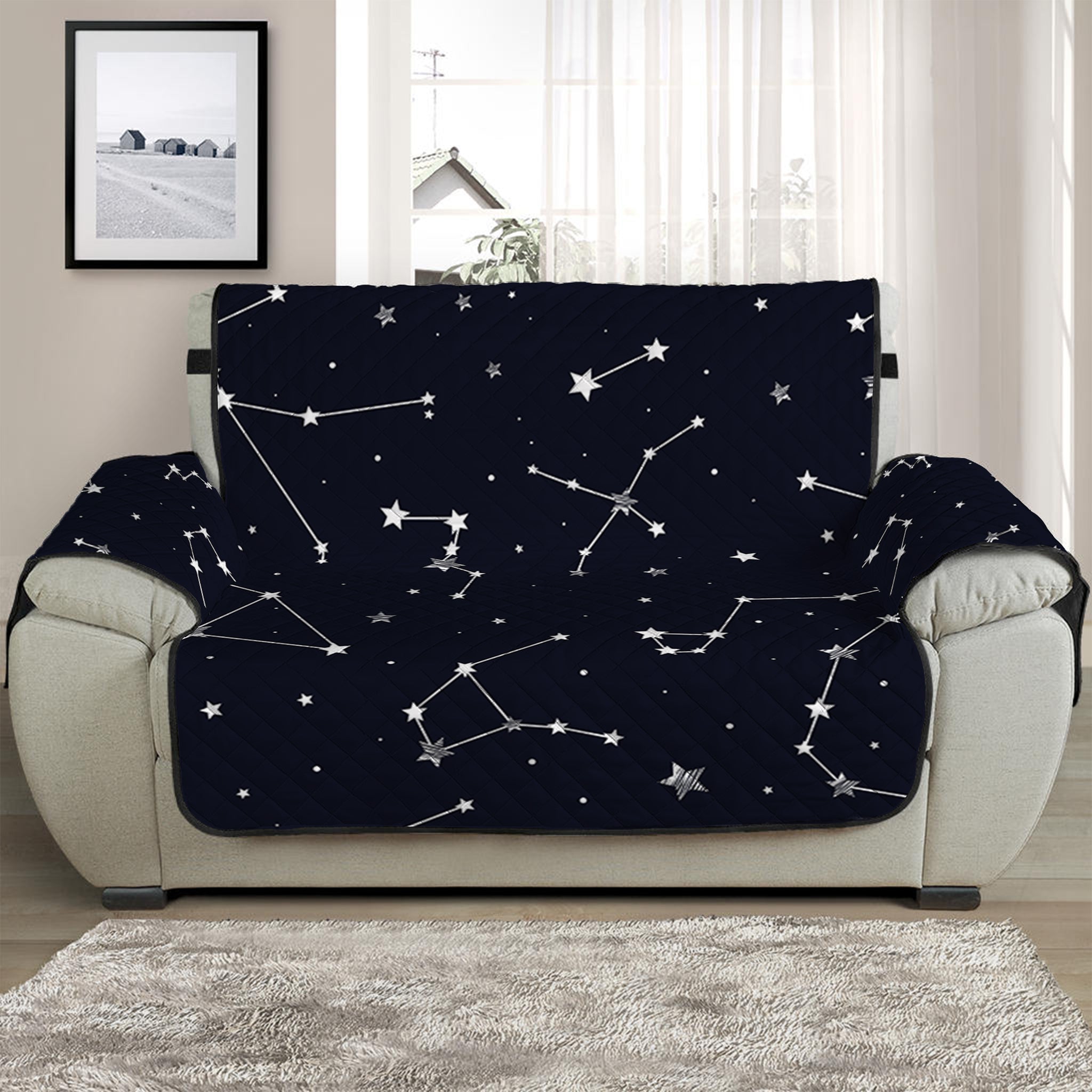 Constellation Stars Pattern Print Half Sofa Protector