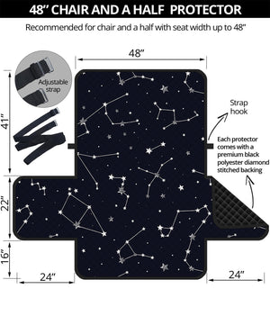 Constellation Stars Pattern Print Half Sofa Protector