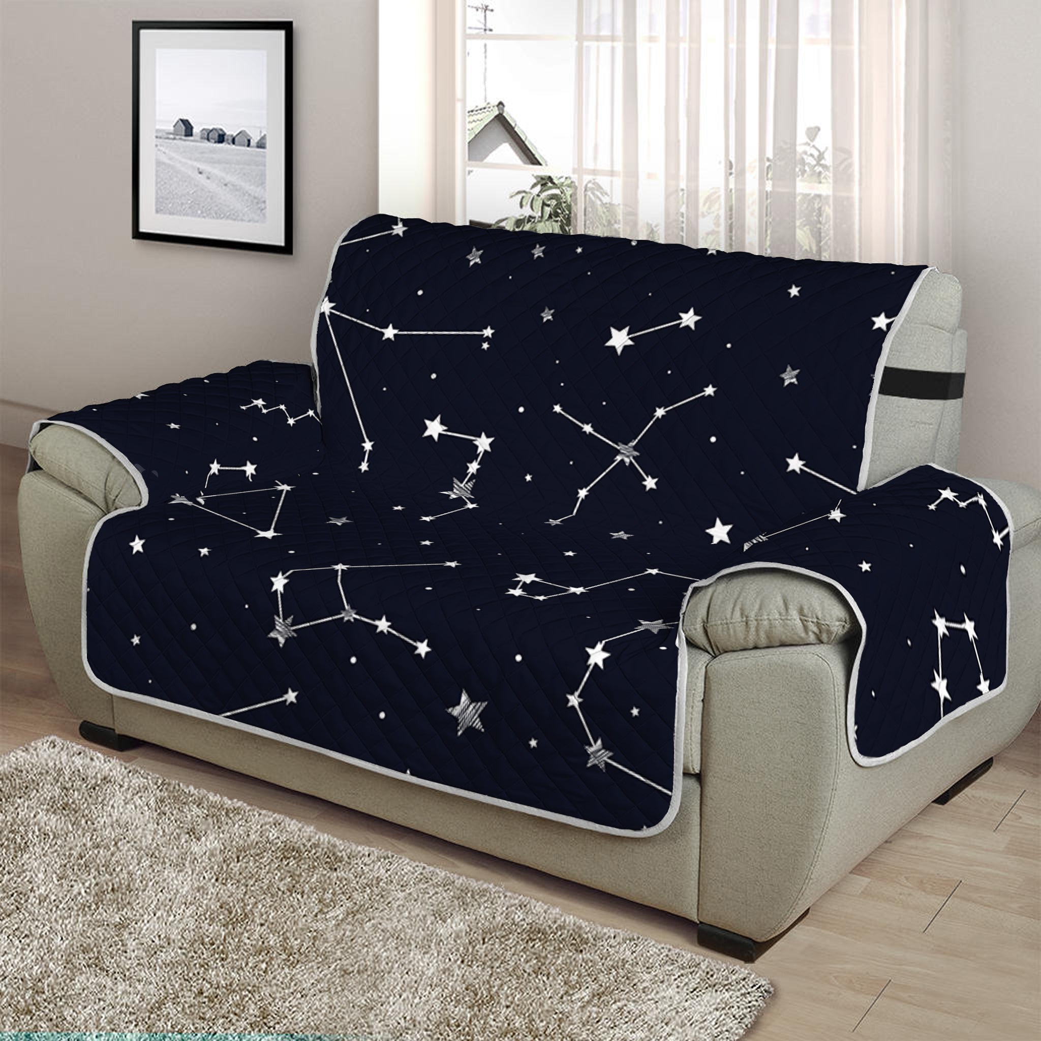 Constellation Stars Pattern Print Half Sofa Protector