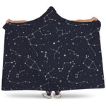 Constellation Stars Pattern Print Hooded Blanket