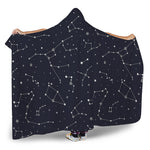 Constellation Stars Pattern Print Hooded Blanket
