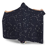 Constellation Stars Pattern Print Hooded Blanket