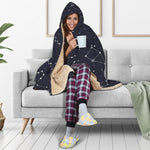 Constellation Stars Pattern Print Hooded Blanket