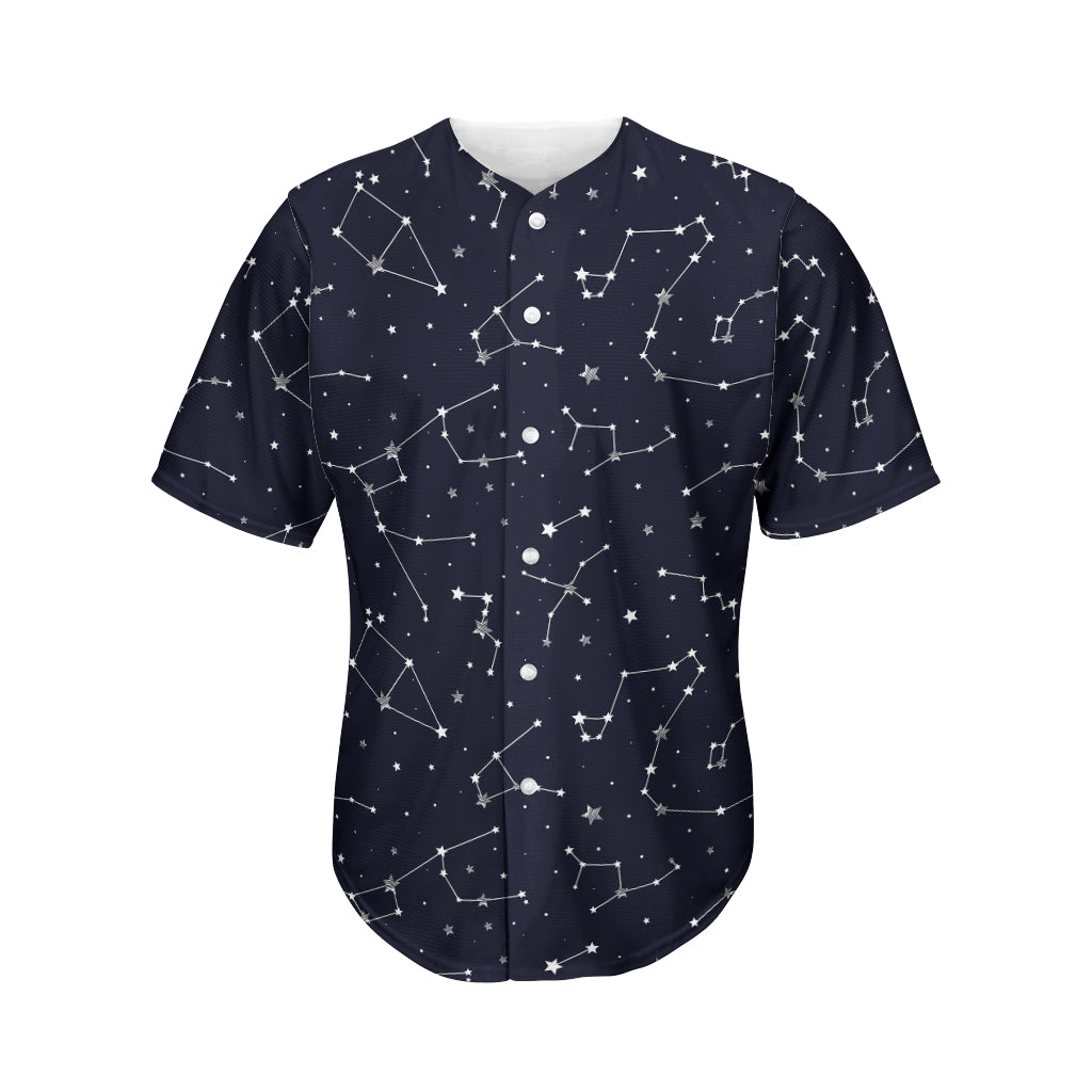 Constellation Stars Pattern Print Men's Baseball Jersey