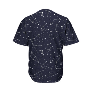 Constellation Stars Pattern Print Men's Baseball Jersey