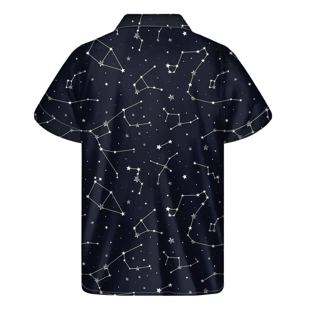 Constellation Stars Pattern Print Men's Short Sleeve Shirt