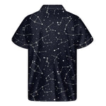 Constellation Stars Pattern Print Men's Short Sleeve Shirt