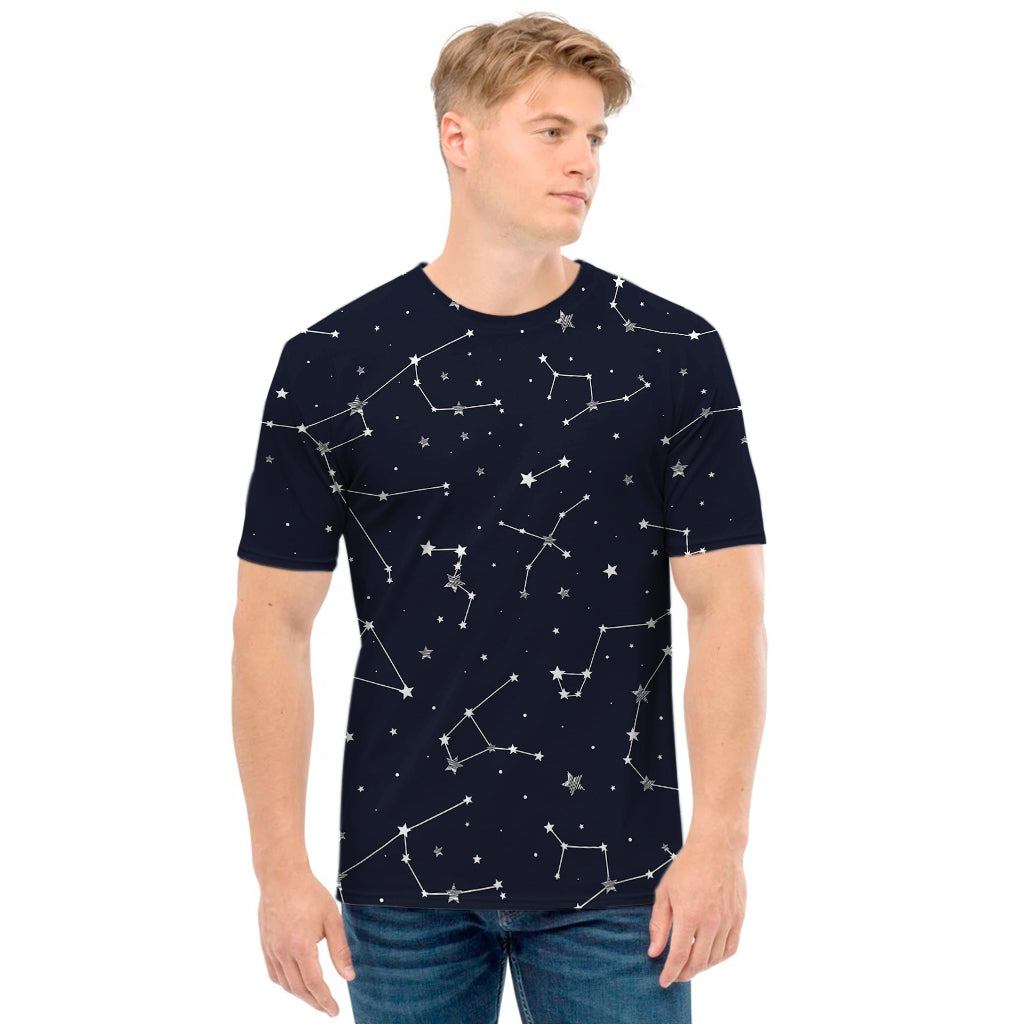 Constellation Stars Pattern Print Men's T-Shirt