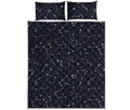 Constellation Stars Pattern Print Quilt Bed Set