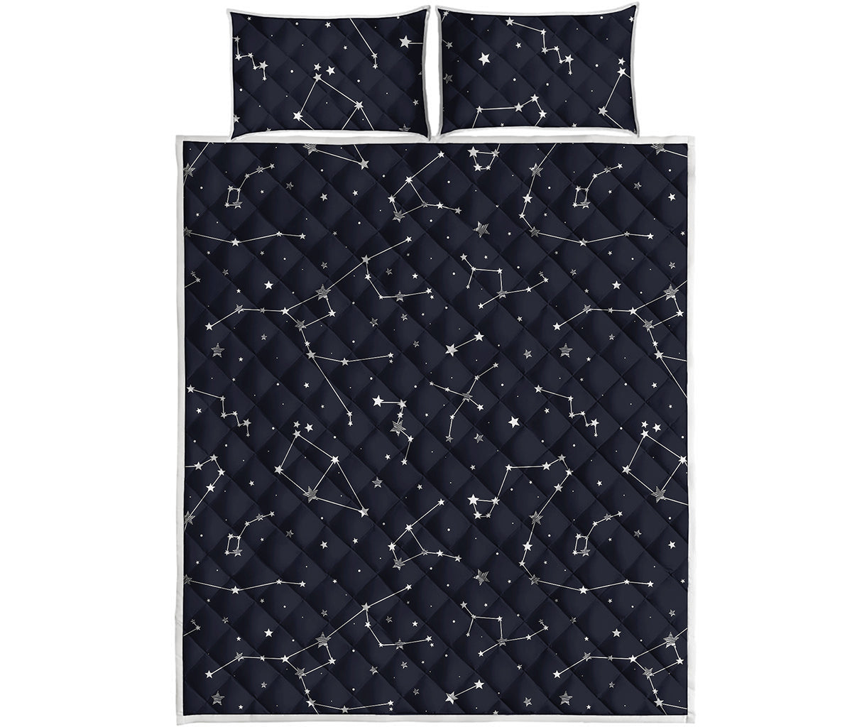 Constellation Stars Pattern Print Quilt Bed Set