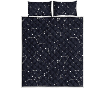 Constellation Stars Pattern Print Quilt Bed Set