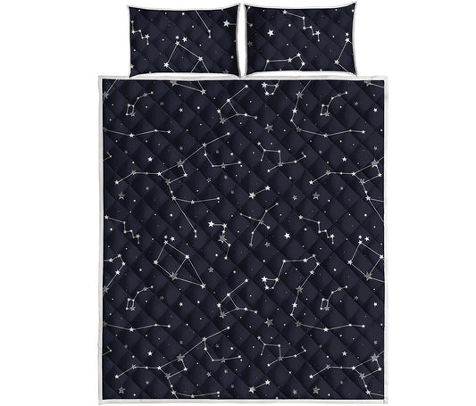 Constellation Stars Pattern Print Quilt Bed Set