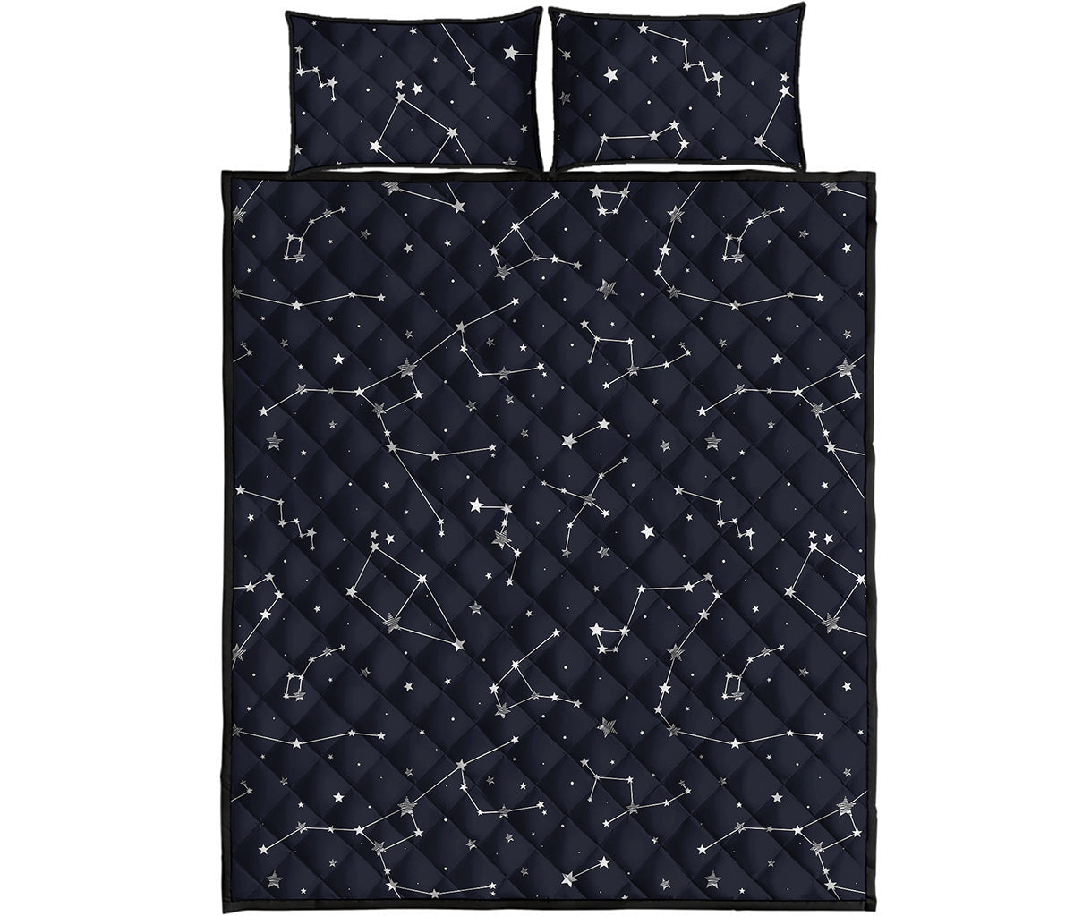 Constellation Stars Pattern Print Quilt Bed Set