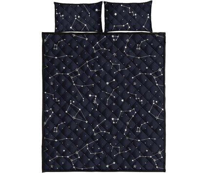 Constellation Stars Pattern Print Quilt Bed Set