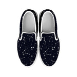 Constellation Stars Pattern Print White Slip On Shoes