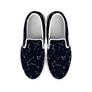 Constellation Stars Pattern Print White Slip On Shoes