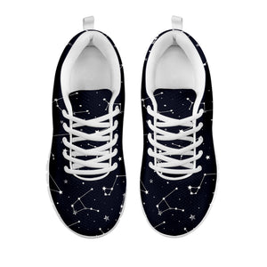 Constellation Stars Pattern Print White Sneakers