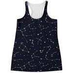 Constellation Stars Pattern Print Women's Racerback Tank Top