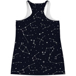 Constellation Stars Pattern Print Women's Racerback Tank Top