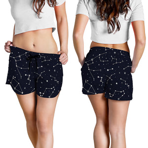 Constellation Stars Pattern Print Women's Shorts