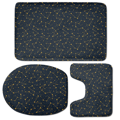 Constellation Symbols Pattern Print 3 Piece Bath Mat Set