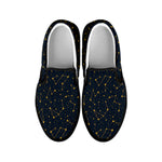 Constellation Symbols Pattern Print Black Slip On Shoes