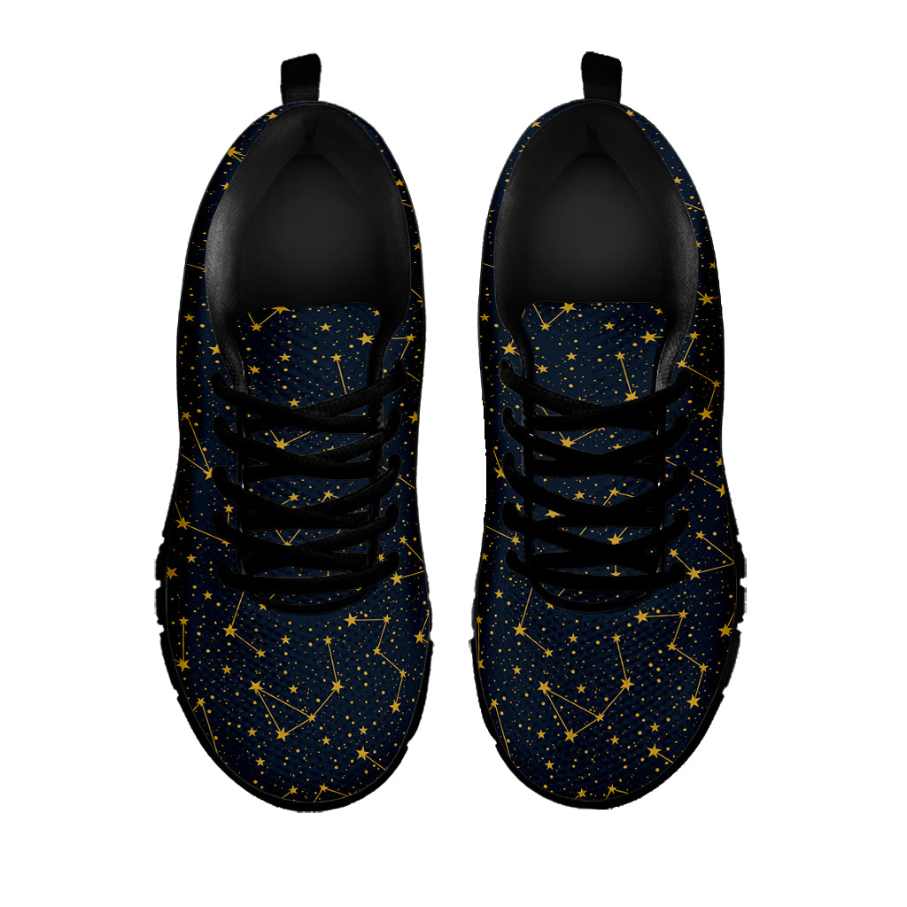 Constellation Symbols Pattern Print Black Sneakers