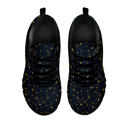 Constellation Symbols Pattern Print Black Sneakers