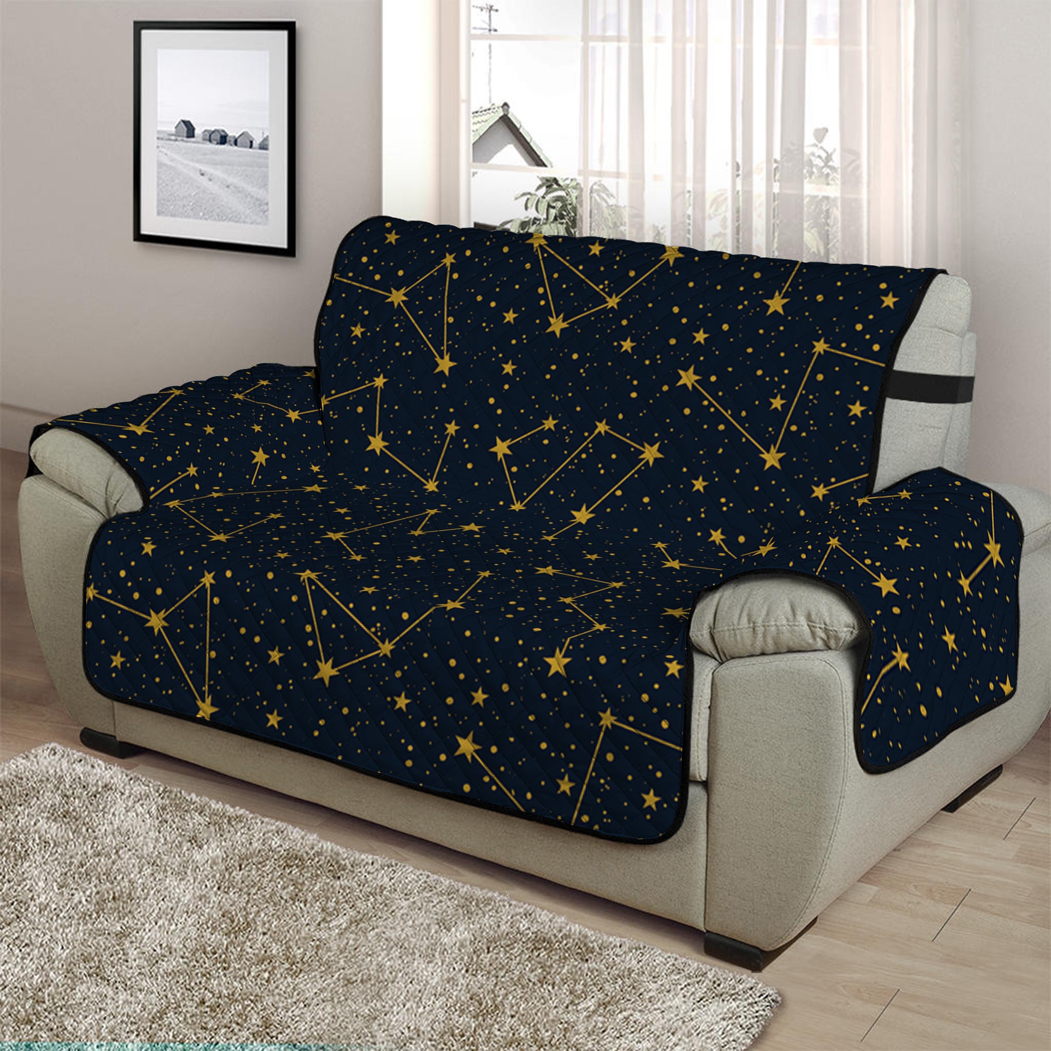 Constellation Symbols Pattern Print Half Sofa Protector