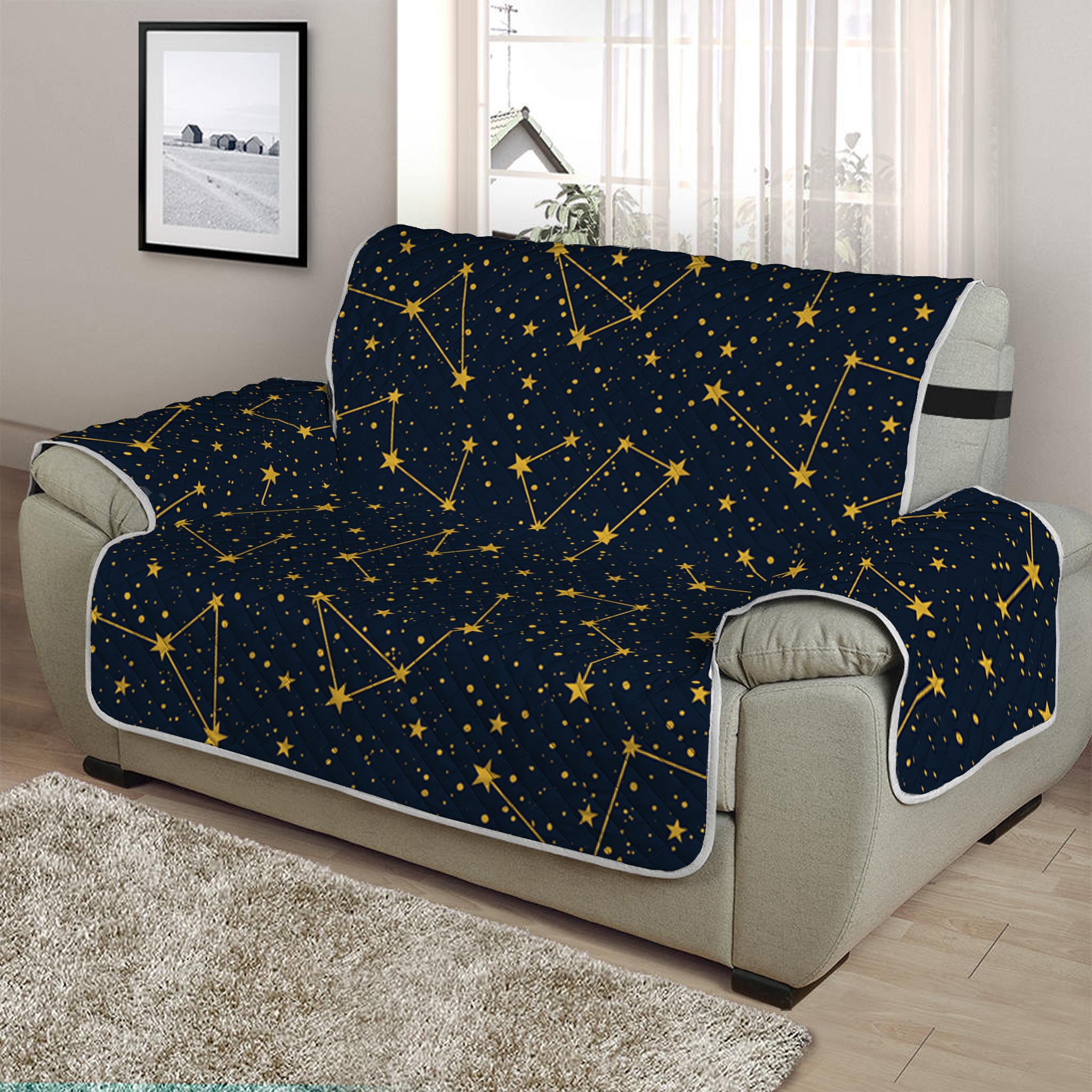 Constellation Symbols Pattern Print Half Sofa Protector