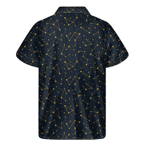 Constellation Symbols Pattern Print Men's Short Sleeve Shirt