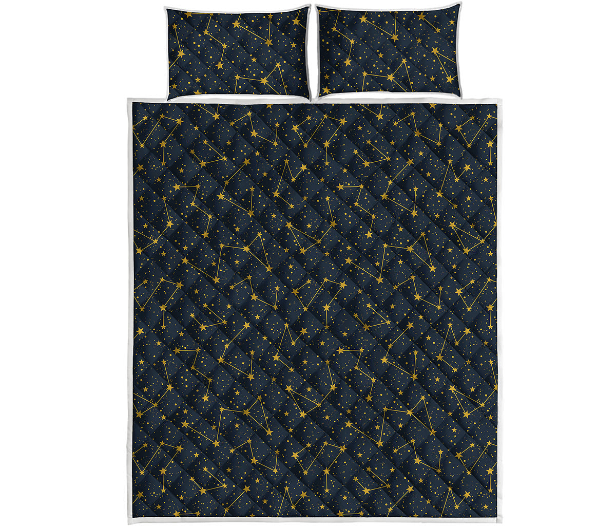 Constellation Symbols Pattern Print Quilt Bed Set
