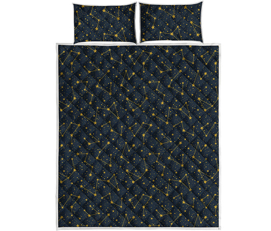 Constellation Symbols Pattern Print Quilt Bed Set