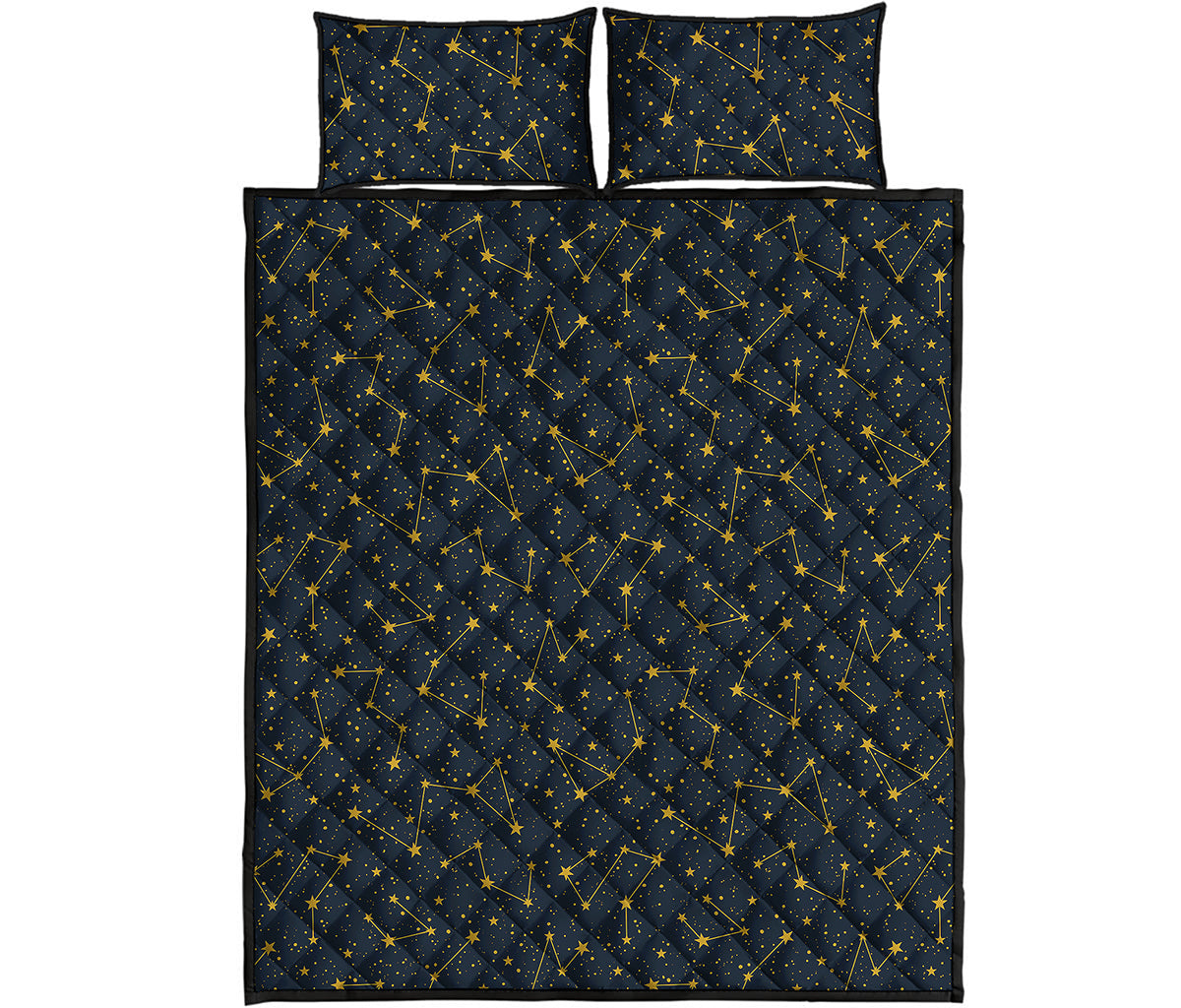 Constellation Symbols Pattern Print Quilt Bed Set