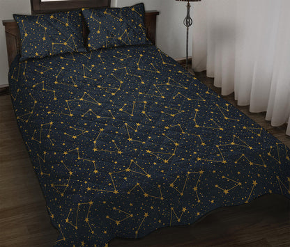 Constellation Symbols Pattern Print Quilt Bed Set