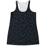 Constellation Symbols Pattern Print Women's Racerback Tank Top
