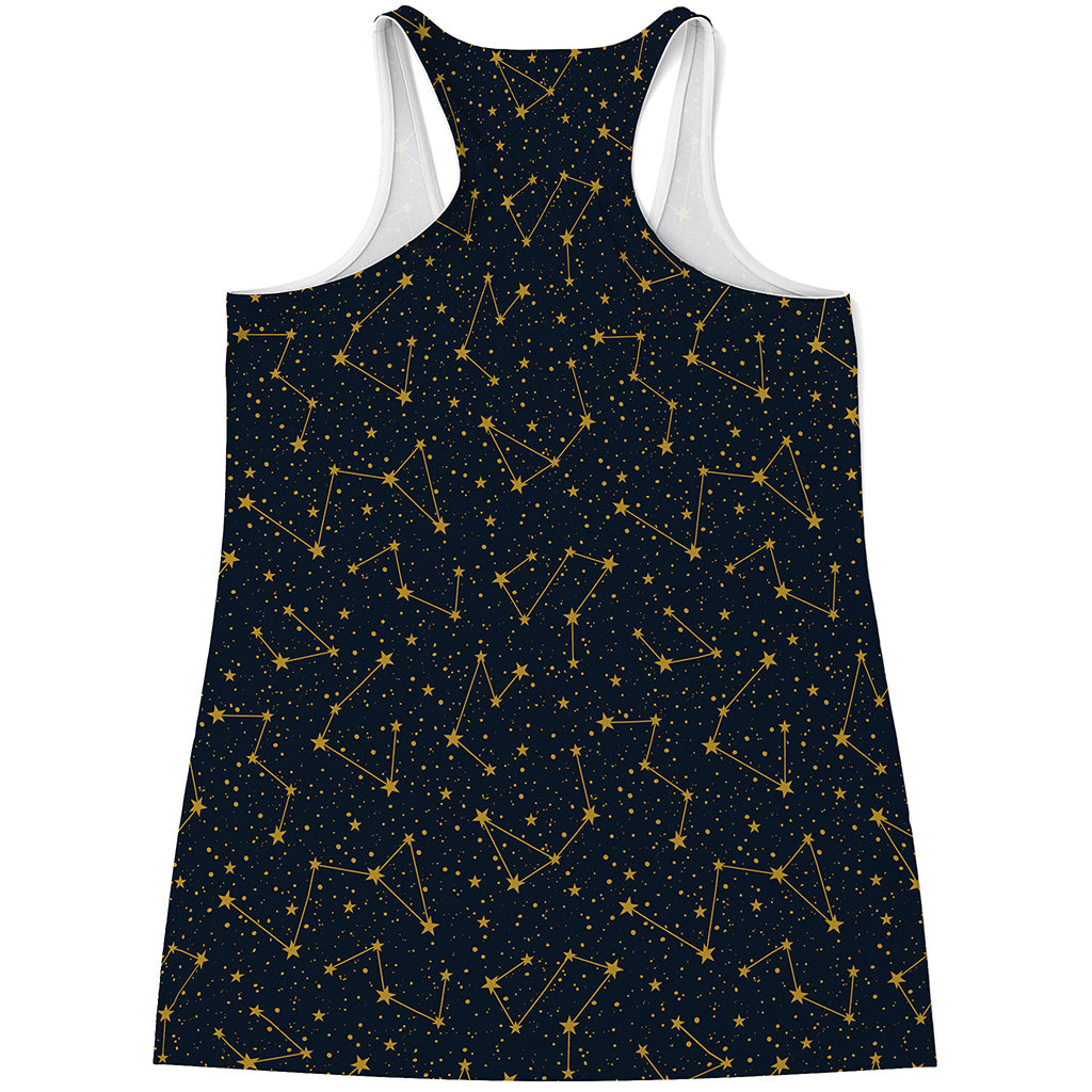 Constellation Symbols Pattern Print Women's Racerback Tank Top