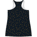 Constellation Symbols Pattern Print Women's Racerback Tank Top
