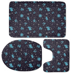 Constellation Zodiac Signs Pattern Print 3 Piece Bath Mat Set