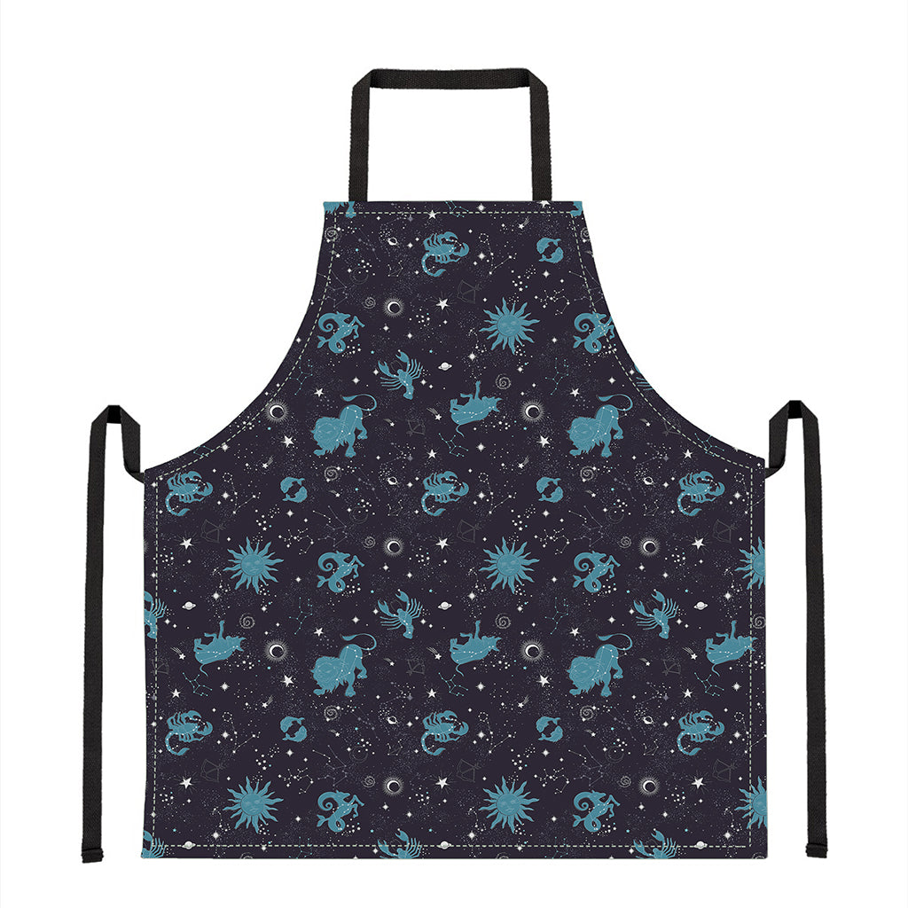 Constellation Zodiac Signs Pattern Print Apron