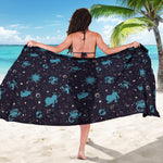 Constellation Zodiac Signs Pattern Print Beach Sarong Wrap