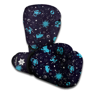 Constellation Zodiac Signs Pattern Print Boxing Gloves