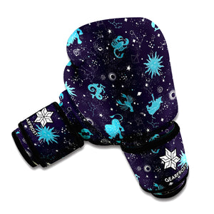 Constellation Zodiac Signs Pattern Print Boxing Gloves