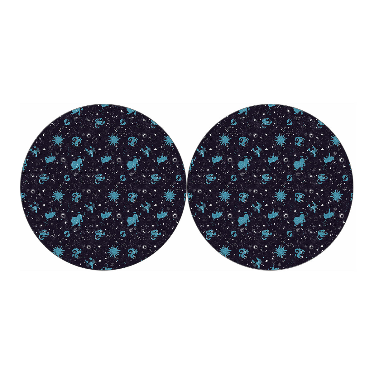 Constellation Zodiac Signs Pattern Print Car Coasters