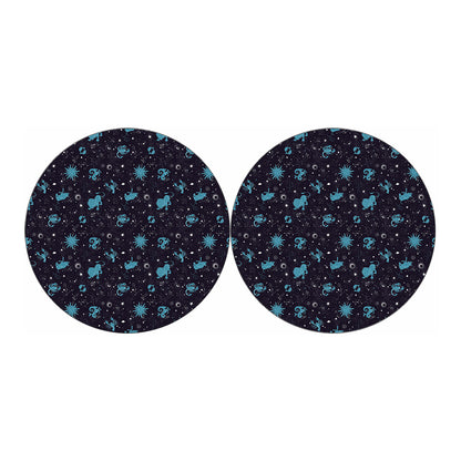 Constellation Zodiac Signs Pattern Print Car Coasters