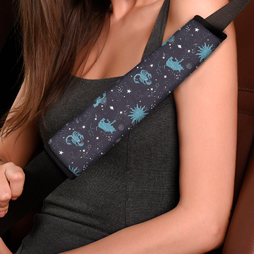 Constellation Zodiac Signs Pattern Print Car Seat Belt Covers