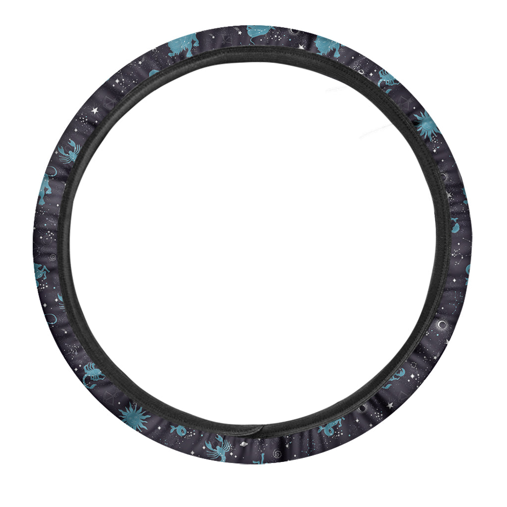 Constellation Zodiac Signs Pattern Print Car Steering Wheel Cover